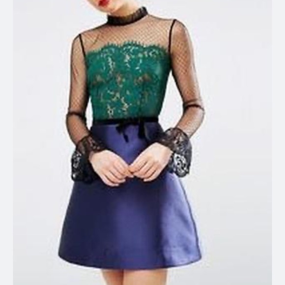 ASOS Dresses & Skirts - ASOS MWT mixed texture dress green/purple/black size 10